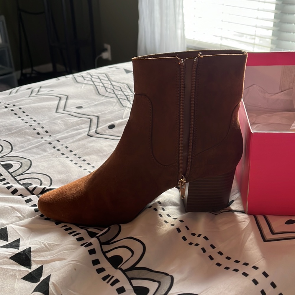 Just Fab Tan Booties